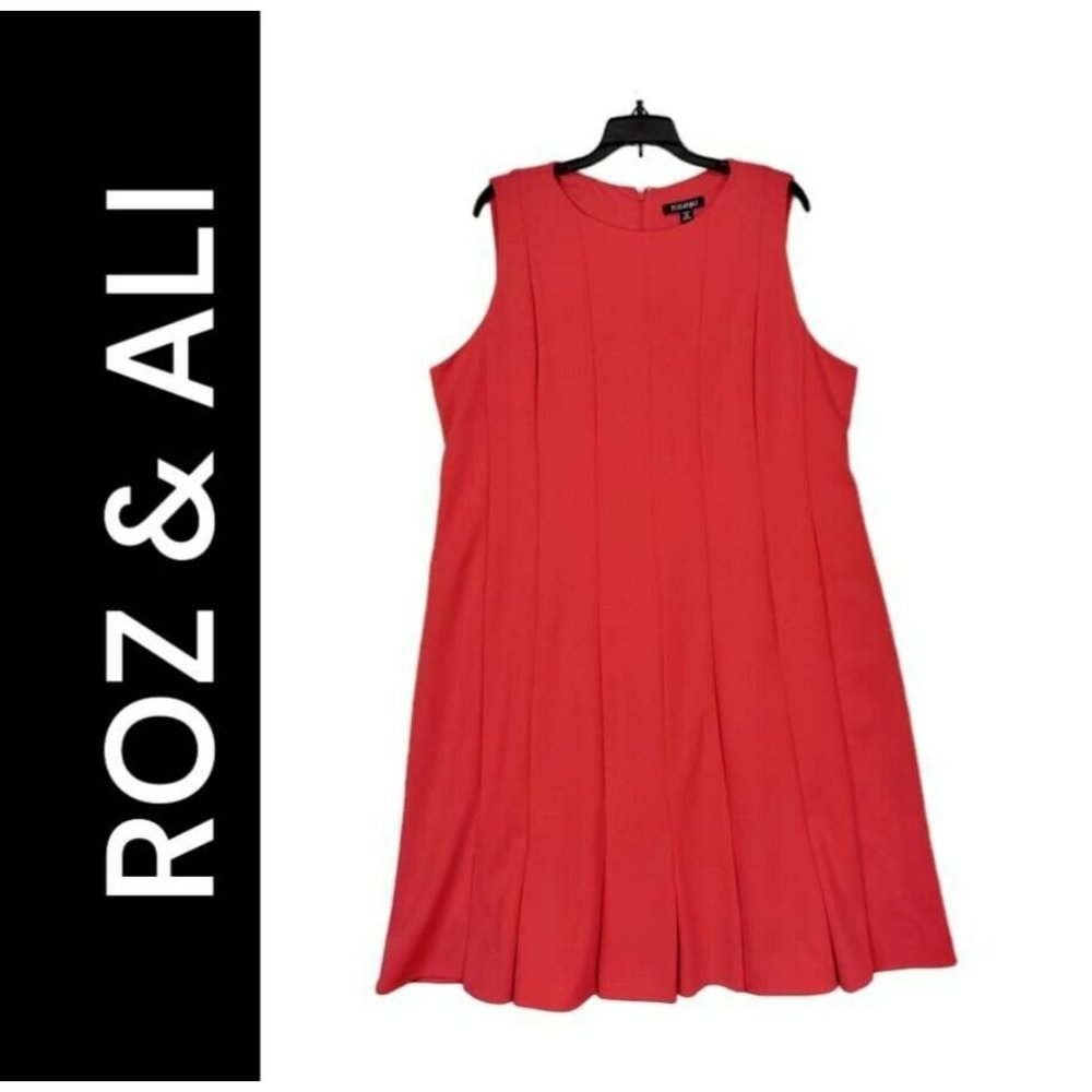 Roz & Ali Woman Red Plus Size 20 Dress Trapeze Sleeveless Scòop neck Formal